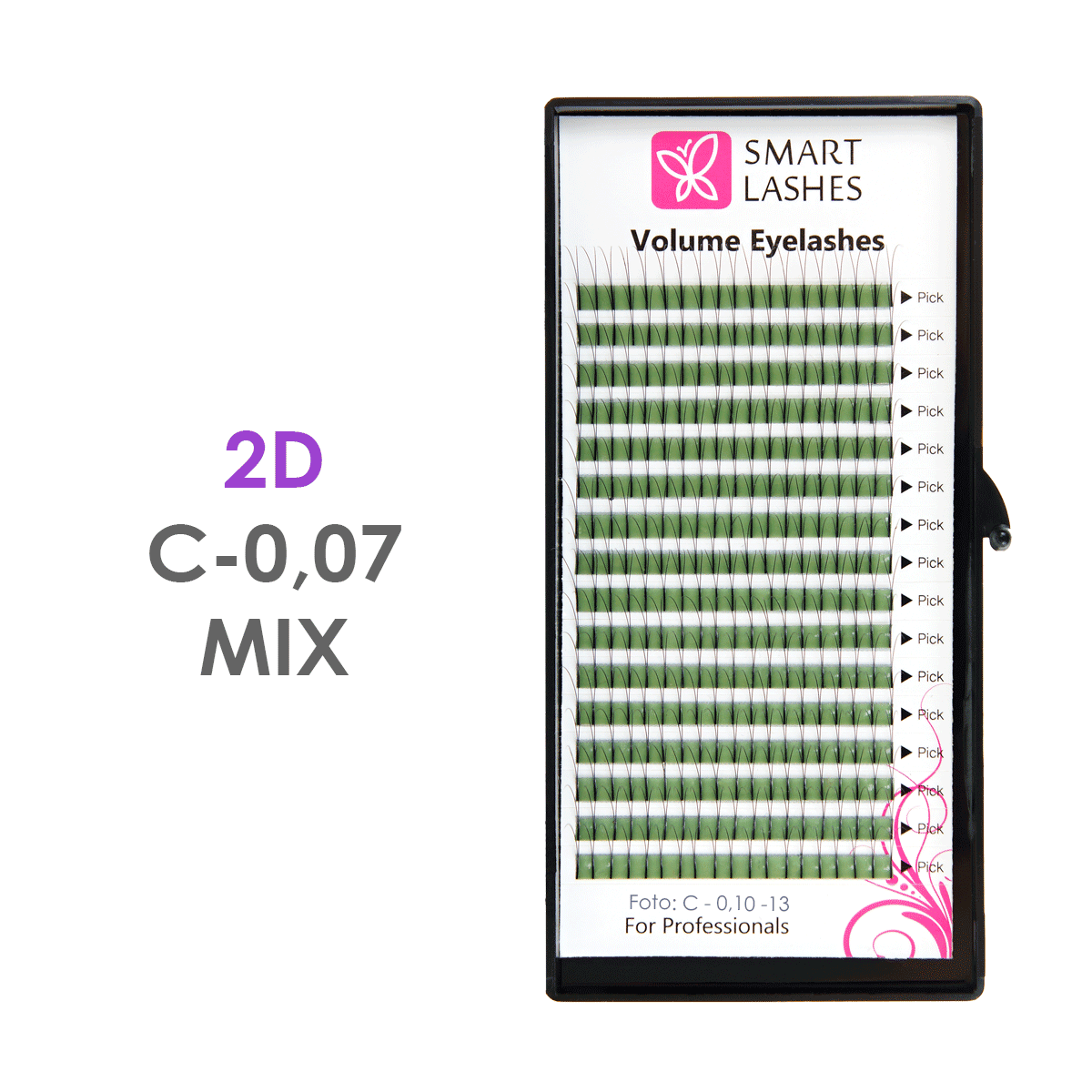 Volume Lashes 2D - C - 0,07 mm x MIX 8-15 mm - 16 vonal | Smart Lashes