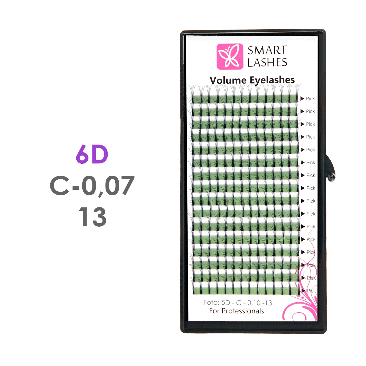 Volume Lashes 6D - C - 0,07 mm x 13 mm - 16 vonal | Smart Lashes