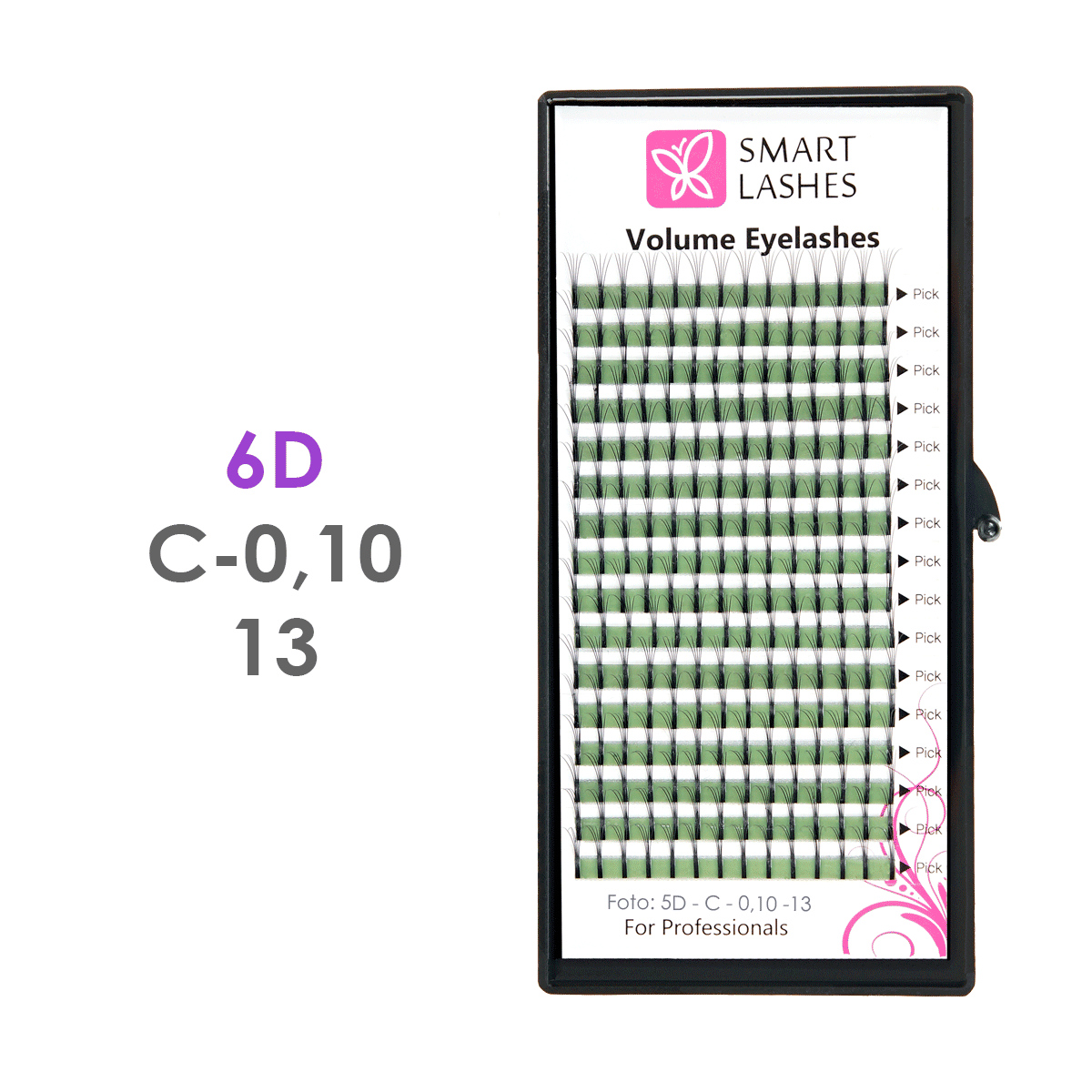 Volume Fans 6D - C - 0,10 mm x 13 mm - 16 vonal | Smart Lashes