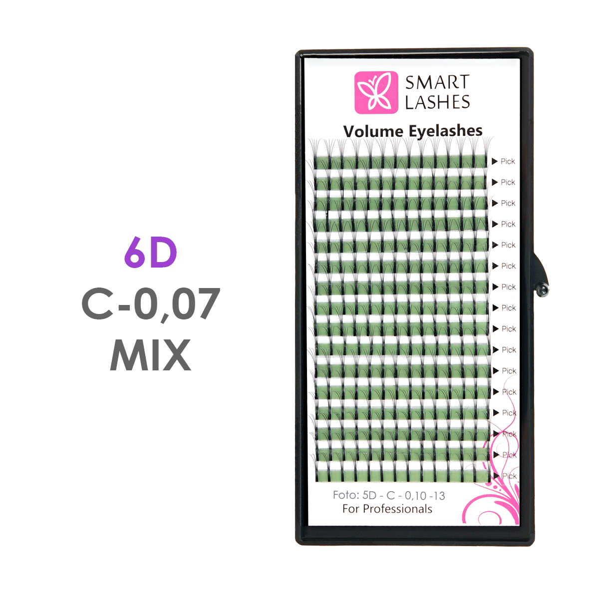 Volume Lashes 6D - C - 0,07 mm x MIX 8-15 mm - 16 vonal | Smart Lashes