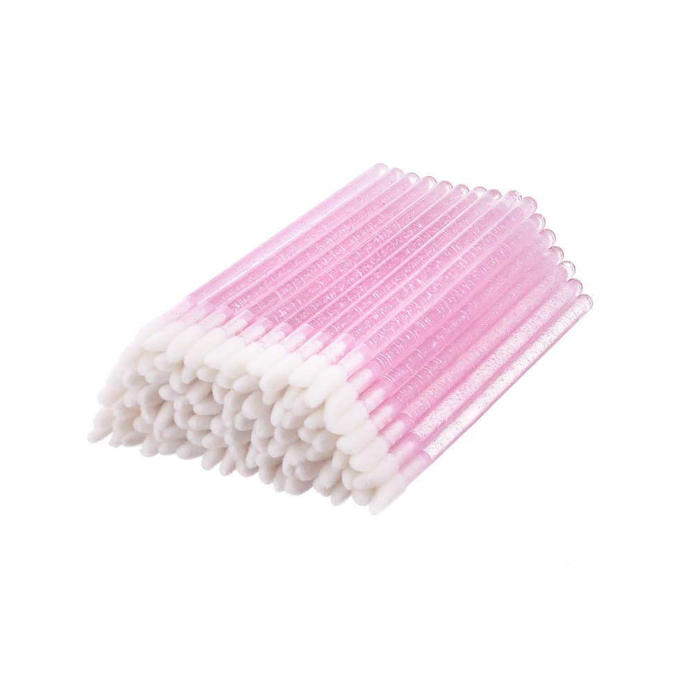 Egyszer használatos kefe - szögletes - rózsaszín csillámos | Smart Lashes