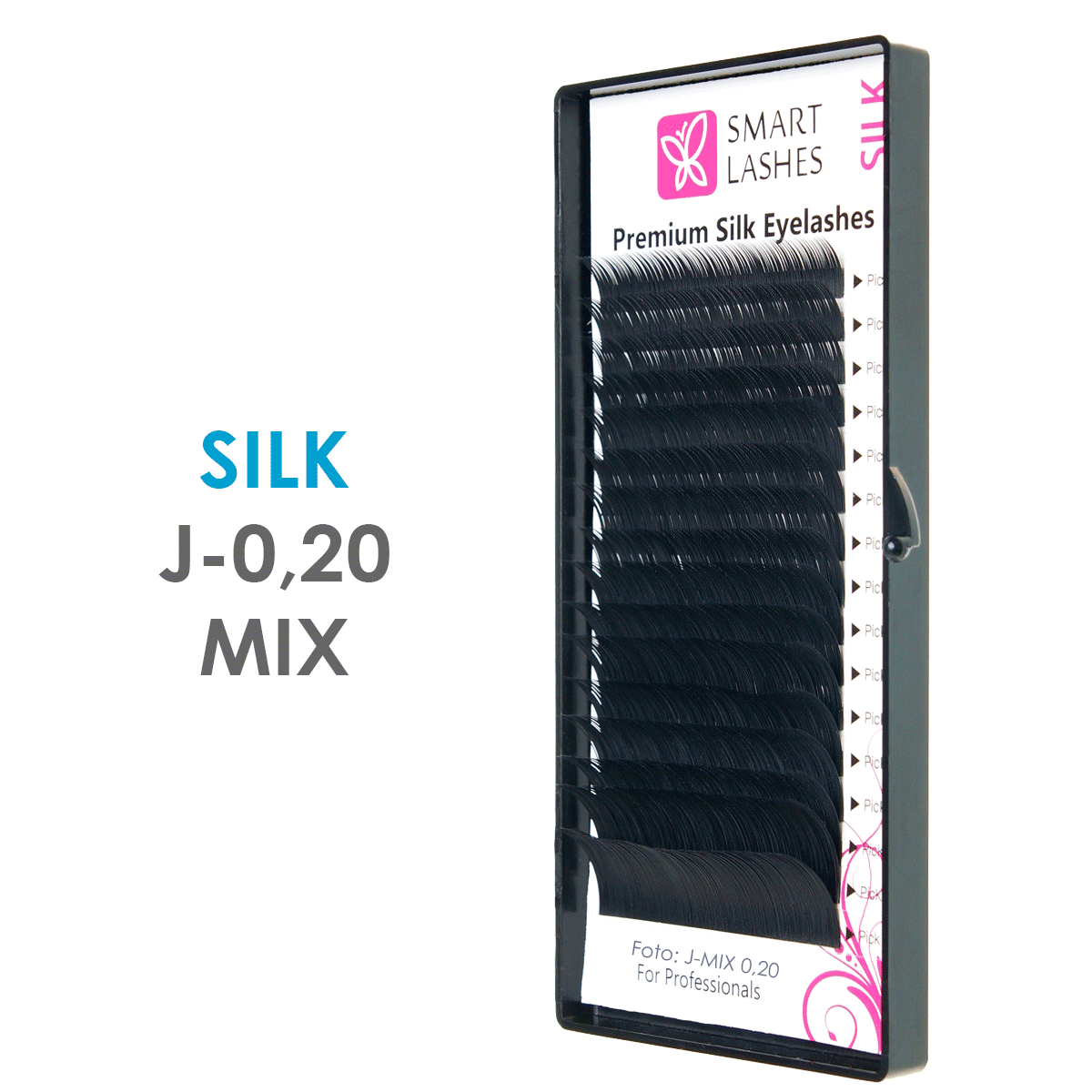 Selyem - J - 0,20 mm x 8-15 mm MIX - szempillaspirál 16 sor | Smart Lashes